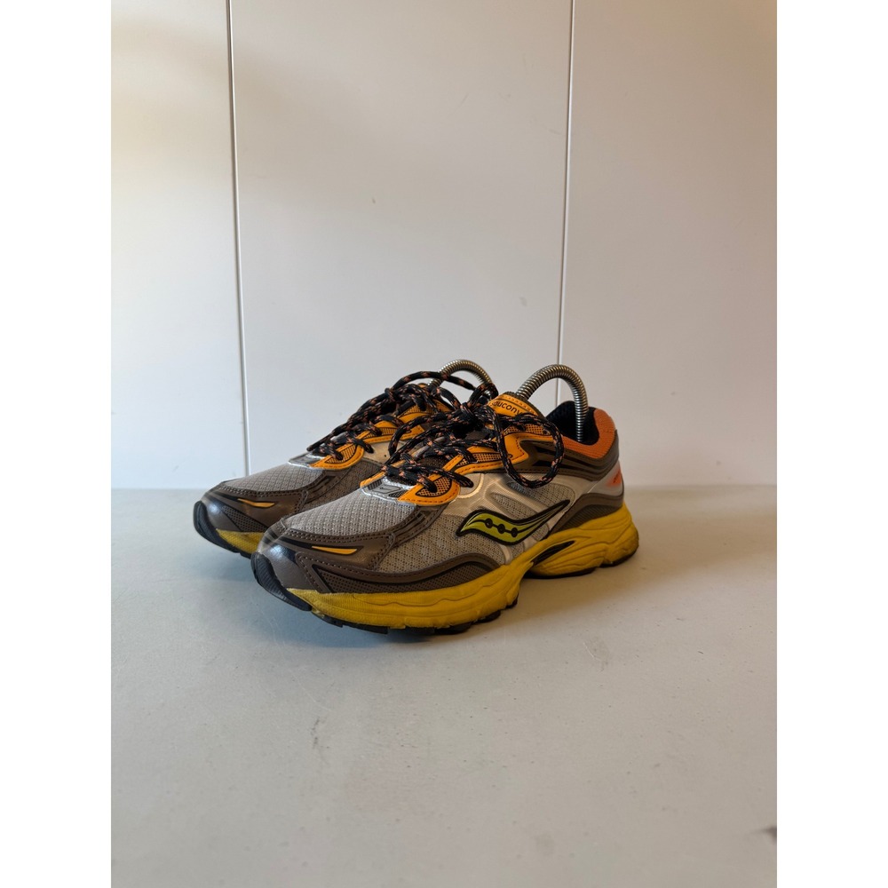Saucony Omni 9 KDZ Mens Running Shoes Grey Orange Yellow Size 6M YF25AAA
